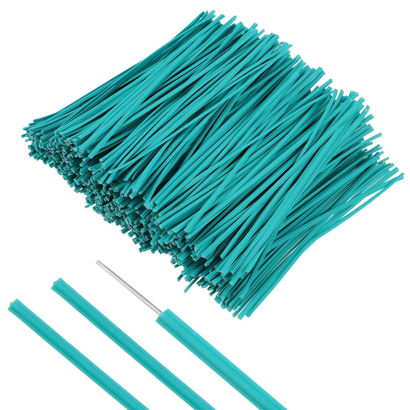 

1000 pcs PVC Galvanized Wire Twist Ties Plant Supports Cable Gardening Climbing Stakes Cages Branches Bundle