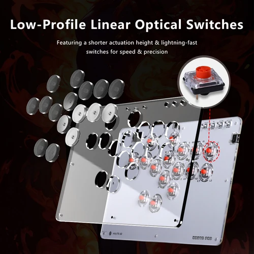 Imagen 2 del producto Joystick Arcade Haute42 Hitbox controlador sin palanca juego de lucha Arcade Hitbox para PC /PS3/Ps4 /Switch Mini Arcade FightStick