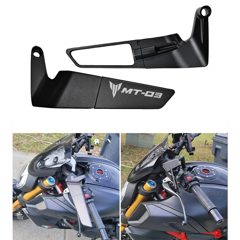 Espejo retrovisor plegable para motocicleta, Retrovisor lateral para YAMAHA MT03, MT-03, MT 03, MT-07, MT-09, 2005-2017, 2018, 2019, 2020, 2021