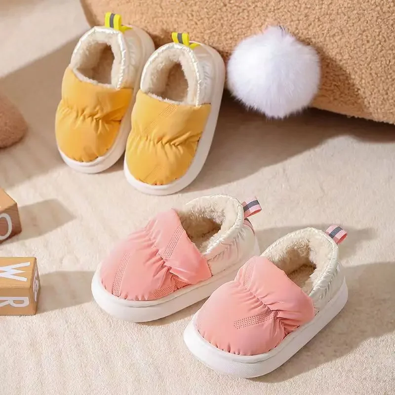 Children Shoes Autumn Winter Cotton Plush Slippers Waterproof Women Home Slippers Antiskid Lovely Girls Shoes Sandalias De Mujer