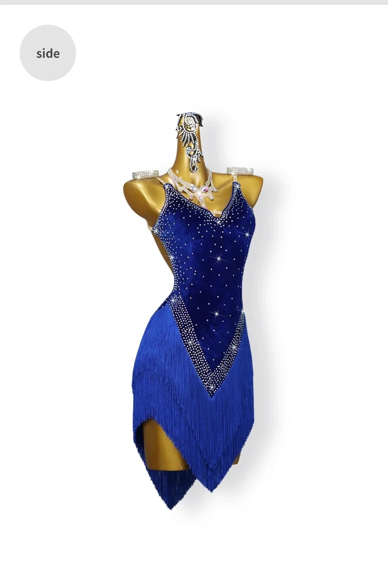 2026 Damen Lateinamerikanisches Tanzkostüm, Mädchenkleid, Abendkleid, sexy Rock, Ballsaal-Wettbewerb, Sportkostüm, elegante Bühnenkleidung mit Fransen – Detail 8