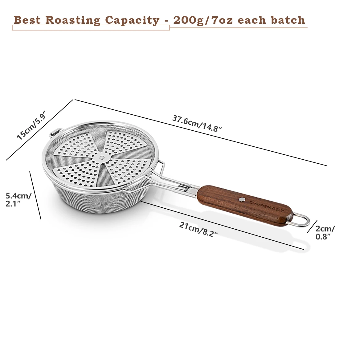 CAFEMASY Stainless Steel Coffee Roaster Net Coffee Bean Roasting Wire Mesh Home Use Open Fire Coffee Bean Roasting Tools