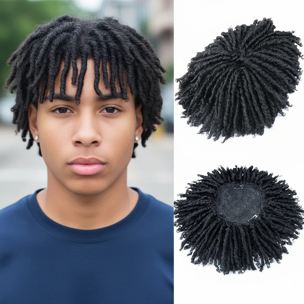 

Synthetic Dreadlock Braided Half Wig Black Brown Blonde Gray Soft Faux Locs Cosplay Costume Daily Party Wear Wigs for Women Men