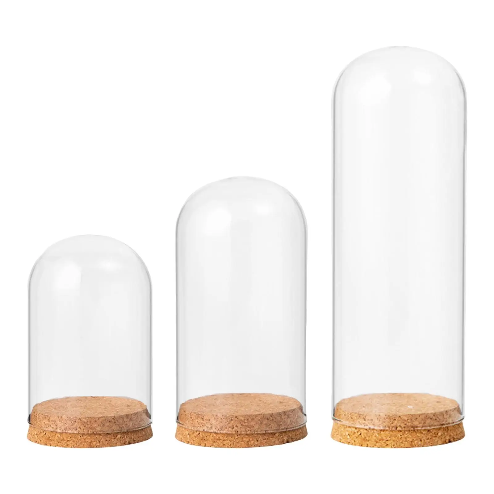 Cloche Bell Jar Display Dome Case Glass Display Cloche Dome Glass Bottles Jars with Cork Stoppers for Desktop Wedding