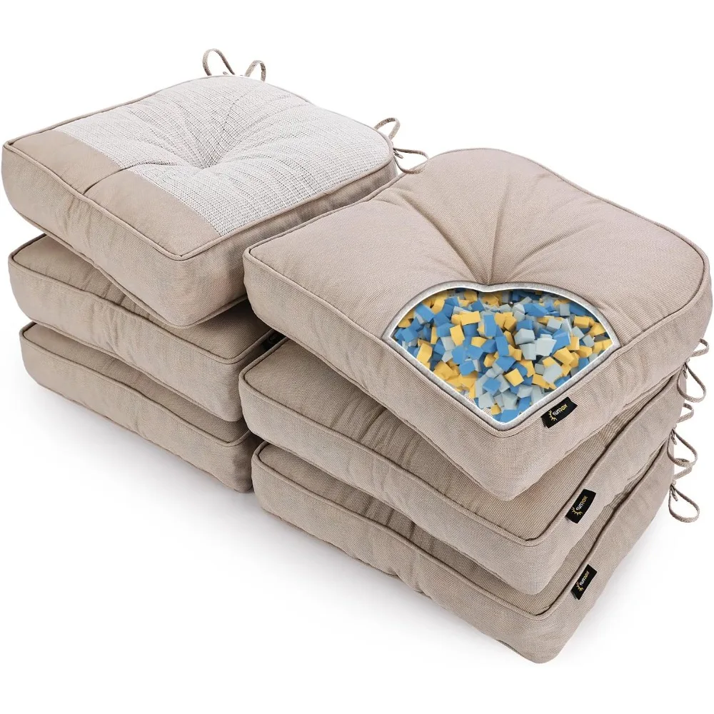 

sunrox lokgrip non slip gel memory foam chair cushions for dining chairs tailbone pain relief, tufted stain resistant thicken du