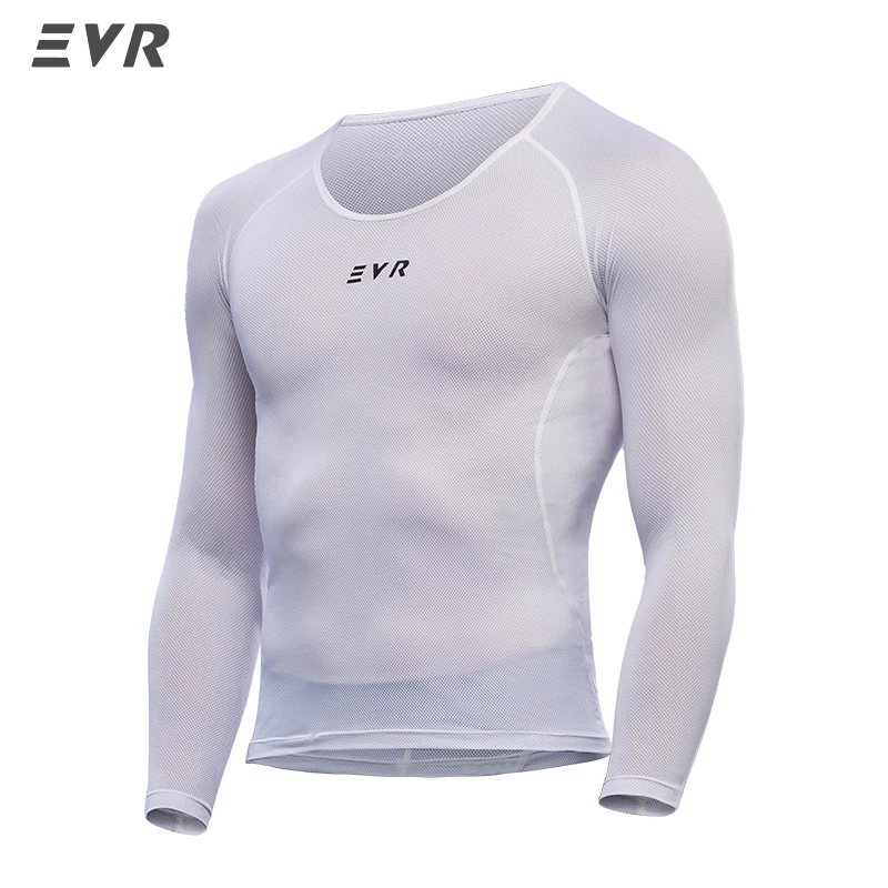 Camiseta de Ciclismo de Manga Longa EVR para Homens, Respirável e de Secagem Rápida, Camiseta Base para Ciclismo de Estrada