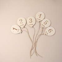 12 pcs Wooden Monthly Baby Milestone Cards – 1-12 Months Photo Props for Newborn Growth Tracking (Balloon Shape)