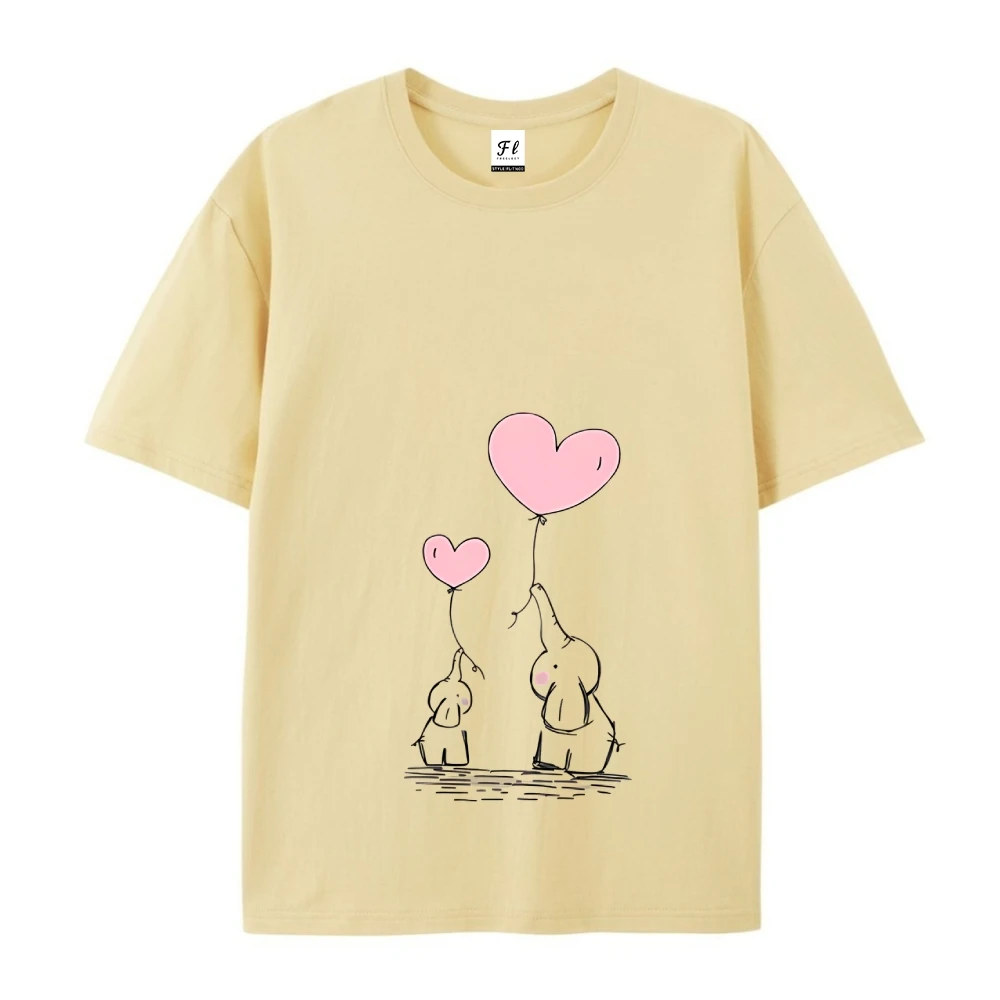 2024 sommer Lustige kurzarm t-shirt ballon Druck Frauen t shirt Plus Größe Casual Tops t-shirts Kawaii nette Elefanten