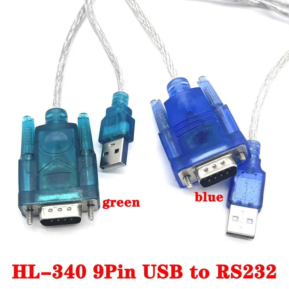 New HL-340 USB to RS232 COM Port Serial PDA 9 pin DB9 Cable Adapter Connector Support Windows7 64 green blue