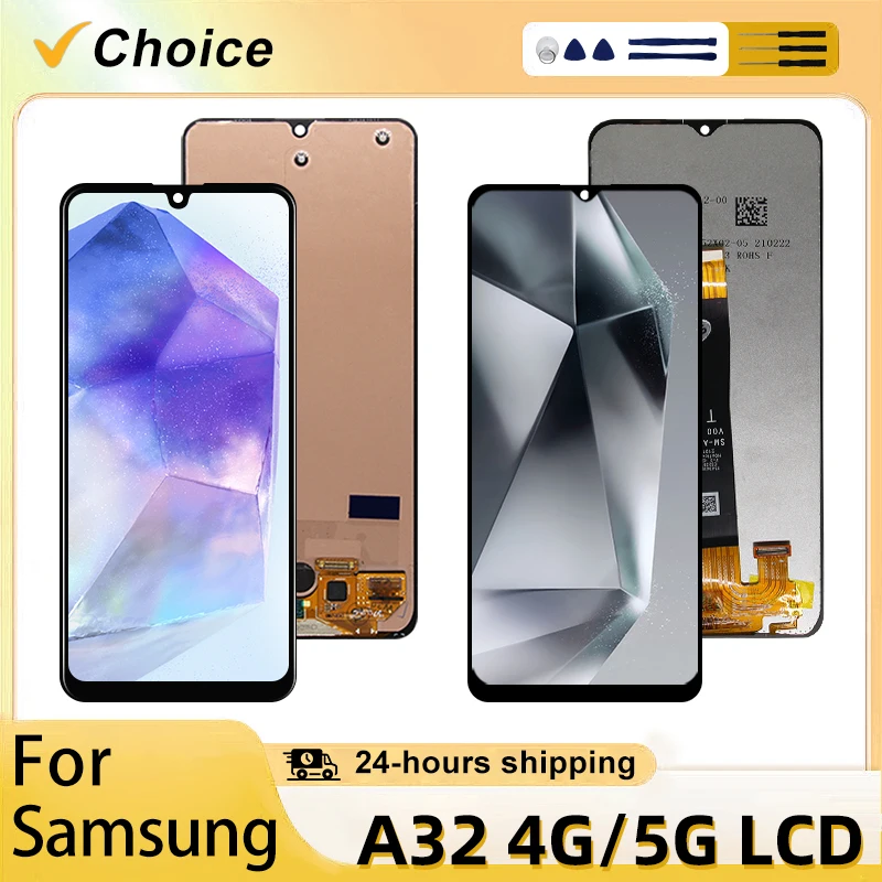 SUPER AMOLED LCD For Samsung Galaxy A32 4G LCD A325 A325F A325M Display Touch Screen For A32 5G Screen A326 A326B Replace Parts