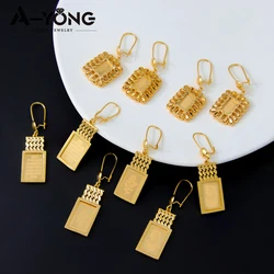 AYONG Arab Luxury Dangle Earrings 21K Gold Plated Dubai Elegant Drop Earring for Women Fashion Wedding Party Jewelry Gift