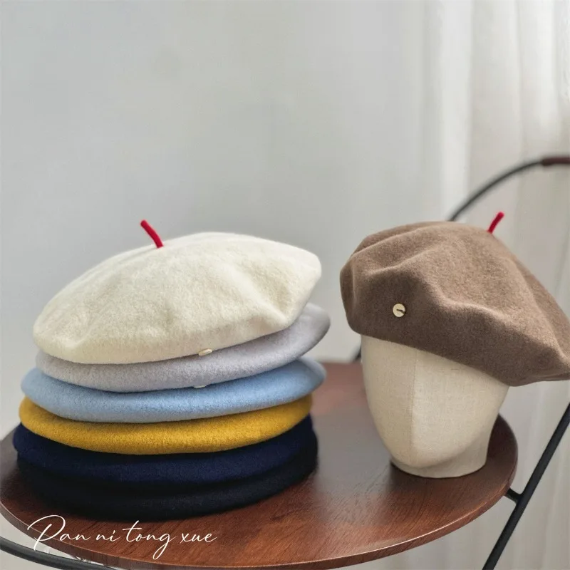 قبعات قبعات قبعات عصرية ومتعددة الاستخدامات للنساء للخريف والشتاء، قبعات رسام دافئة بلون سادة #2