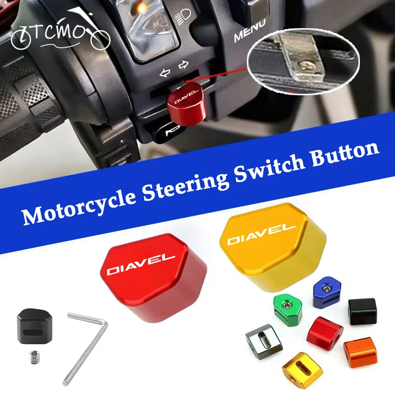 Para DUCATI DIAVEL Diavel AMG Carbon Strada XDIAVEL S, interruptor de aluminio CNC para motocicleta, botón de señal de giro, tapa de interruptor de llave