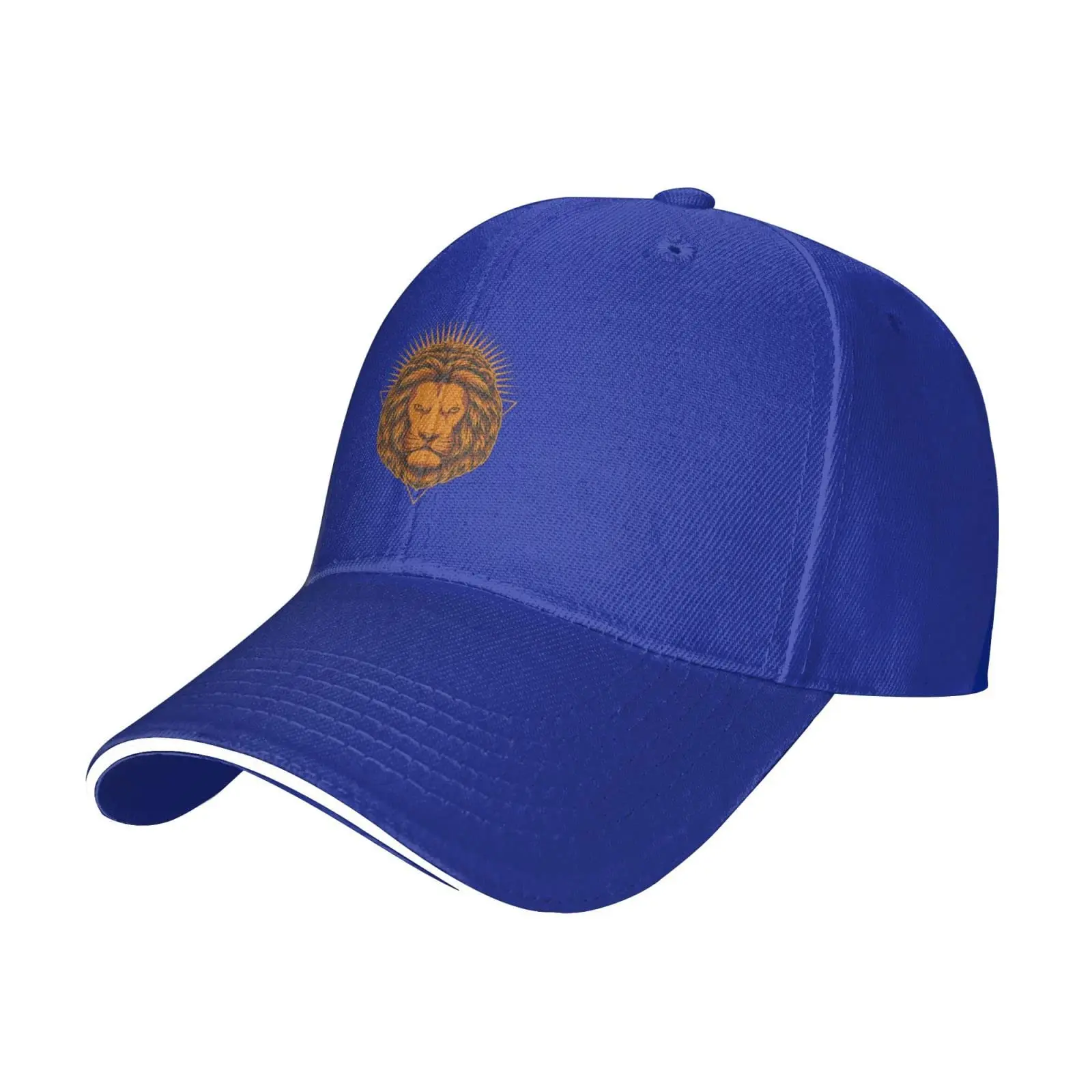 Gorra de béisbol de camionero con cabeza de león brillante para hombres y mujeres, sombrero de ala de sándwich, sombreros de papá