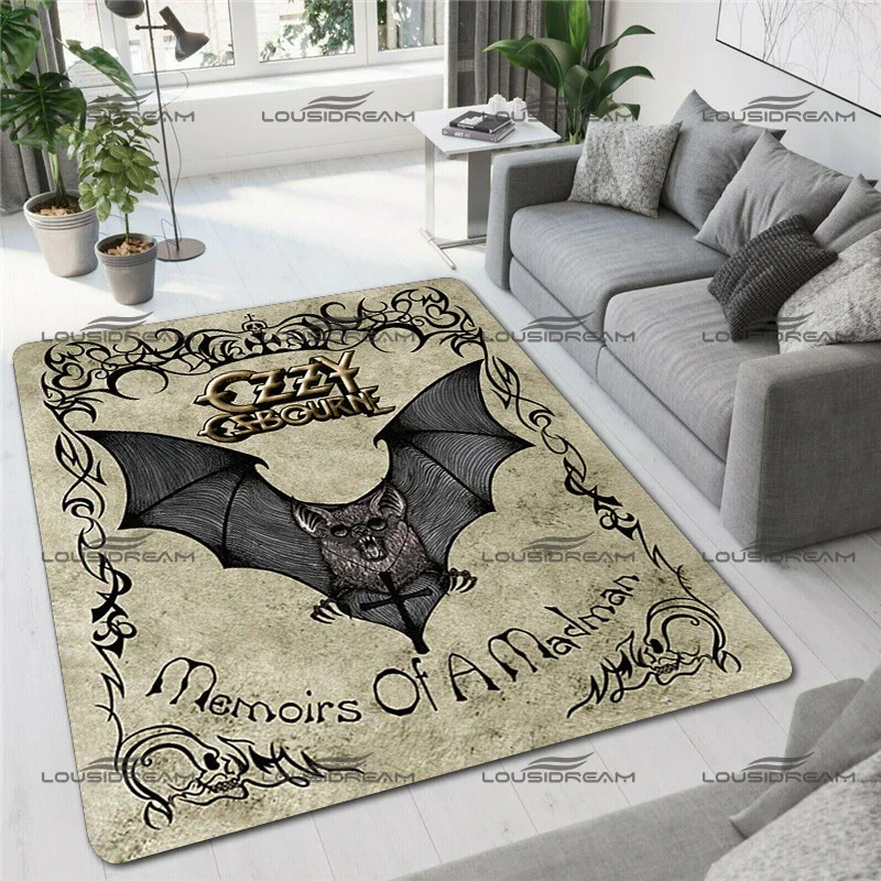 Metal Rocker Decorative Carpet Ozzy Osbourne Square Flannel Art Rug Modern Home Living Room Floor Mats Bedroom Carpet