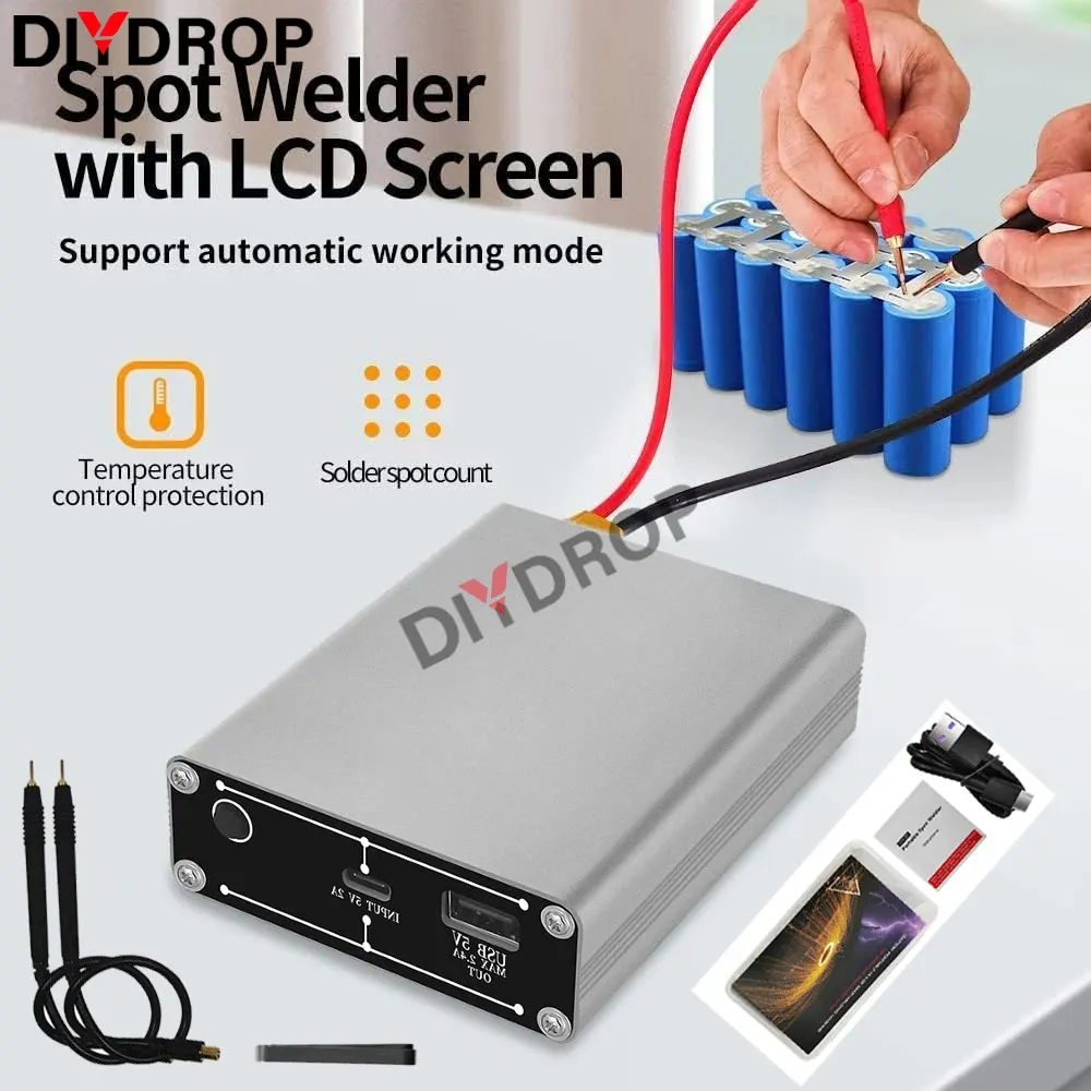 DIY 조정 가능한 30 기어 스폿 용접기, 0.91 인치 OLED 스크린, 5000mAh Lipo 포함, 최대 0.15mm 니켈 스트립, 휴대용 스폿 용접