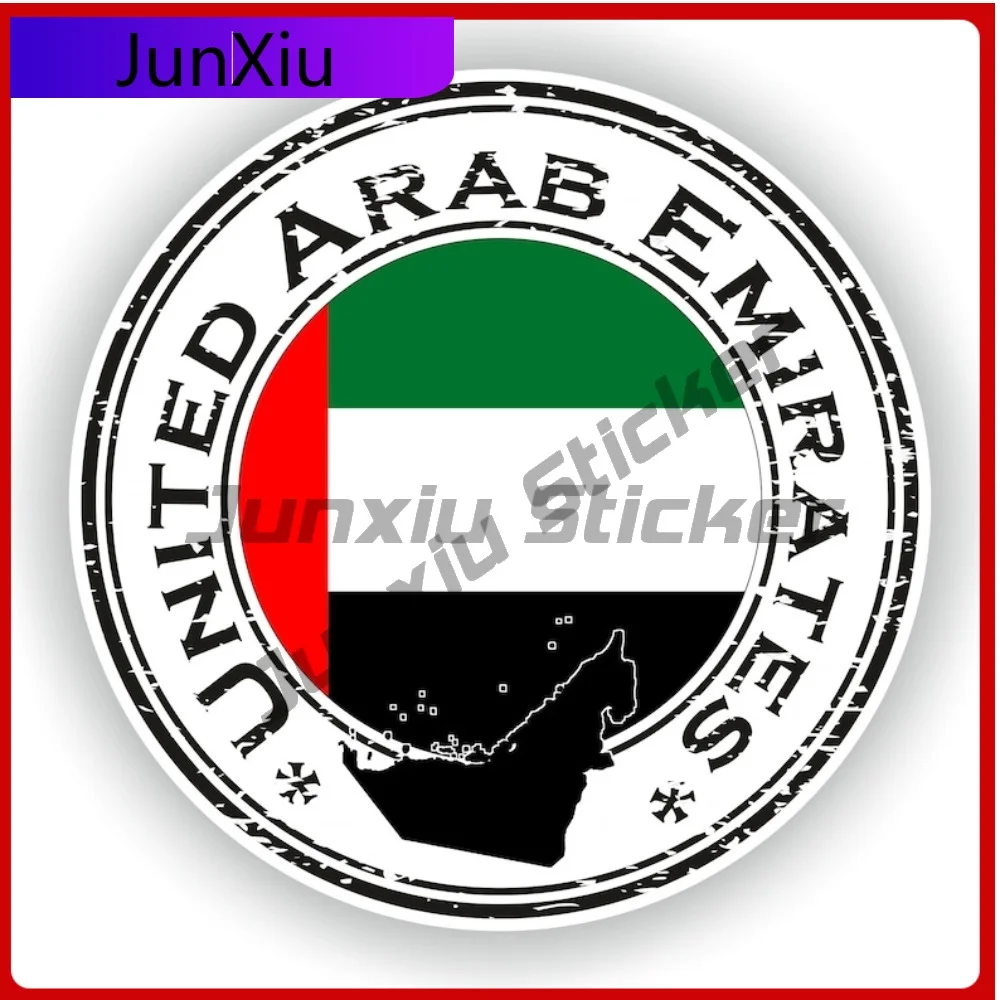 

United Arab Emirates Seal Sticker Round Flag Creative Waterproof Vinyl Decal Decoration for Motorcycle SUV Rear Windshield