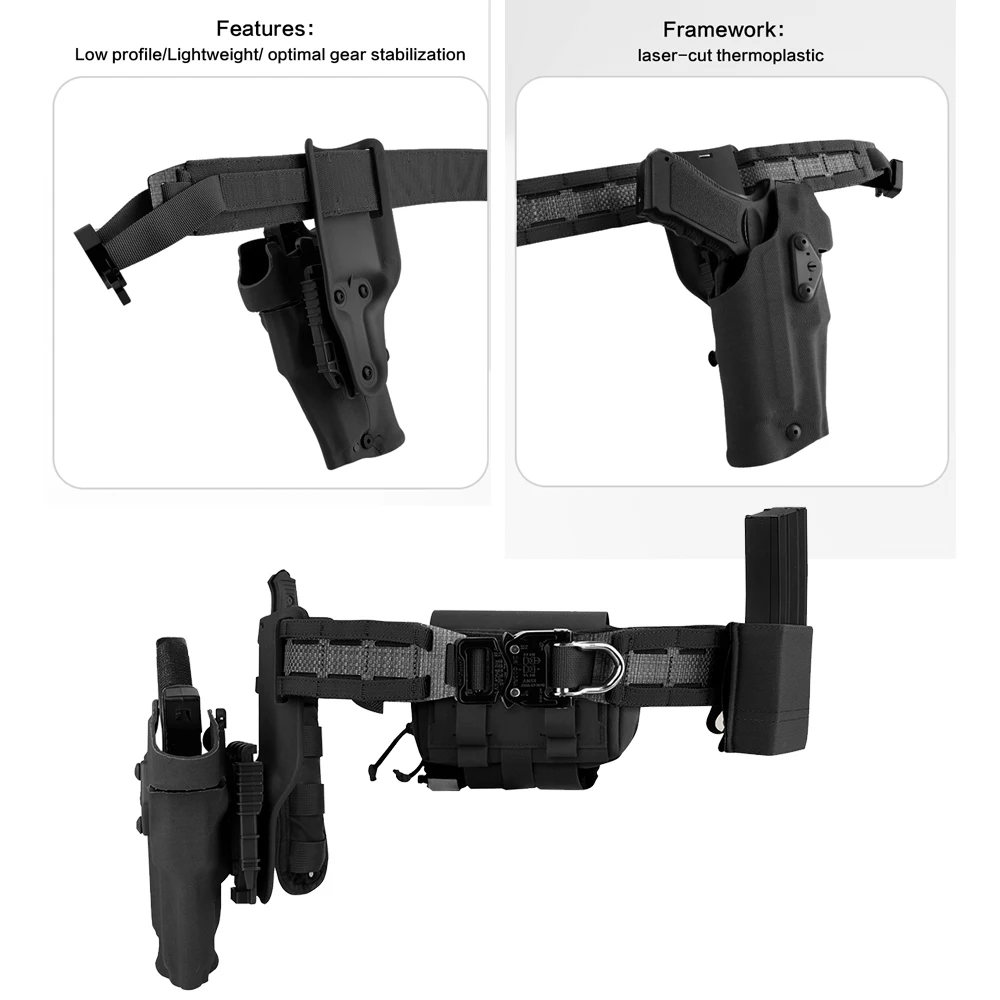 Imagem -05 - Krydex-molle Tático Cinto de Cintura para Homens Original Cobra Buckle Tegris Rigger Heavy Duty Gama Equipamento de Caça Preto