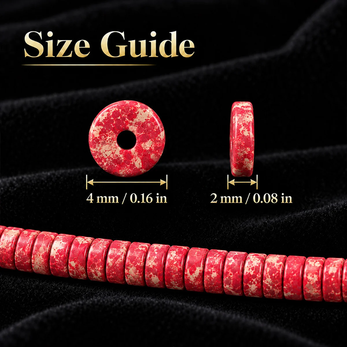 2x4mm 75–225pcs Natural Stone Imperial Pine Red Handcrafted DIY Jewelry Making Bracelet Necklace and Decorative Accessories