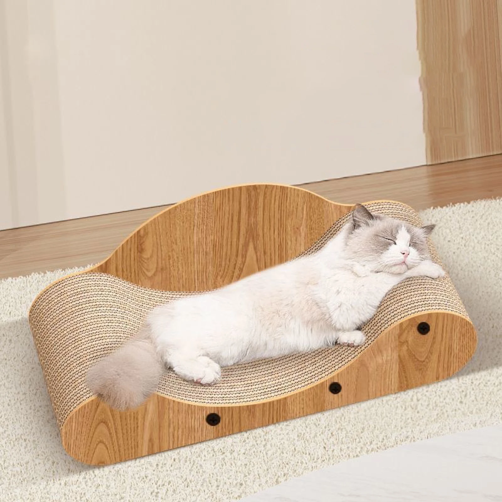 Corrugated Cardboard Cat Scratcher Couch Bed Accessory Furniture Protector Multifunctional Wear Resistant for Indoor Cats