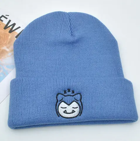 Pokemon Snorlax Ditto Psyduck Mössor Dam Vinter Varm Mössa Anime Enfärgad Rolig Broderimössa för Herr Stickad Bonnet Unisex 10 best sales Pokémon Snorlax - №4