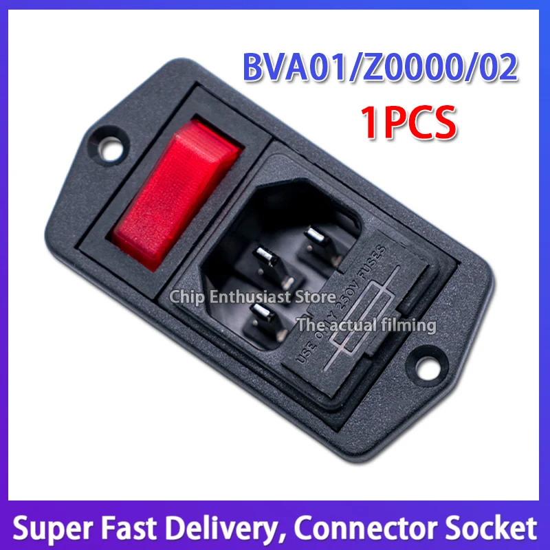 BVA01 AC Power Entry Modules FUSED INLET SP SW RED