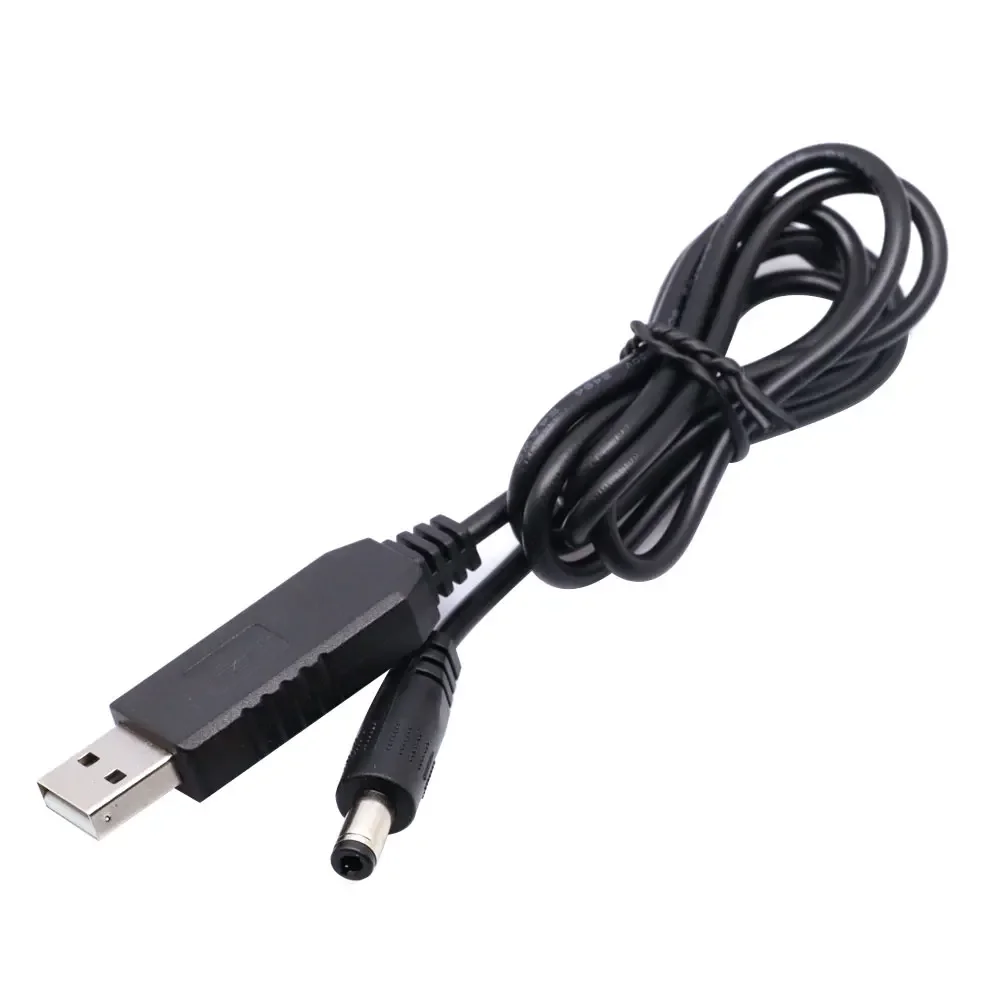 5.5*2.1mm WiFi to Powerbank Cable Connector DC 5V to 12V USB Cable Boost Converter Step-up Cord for Wifi Router Modem Fan