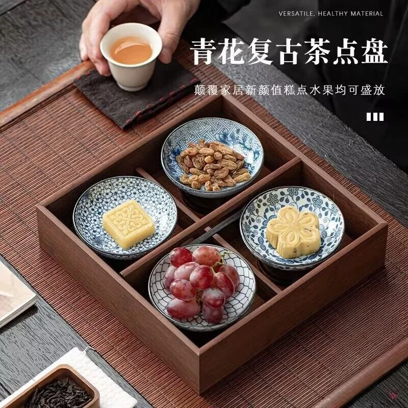 

Wai Furnace Iced Tea Tray Fruit Snacks Display Fruit Tray Dim Sum Tray Sigongge Wooden Dried Fruit Iced Tea Storage Box