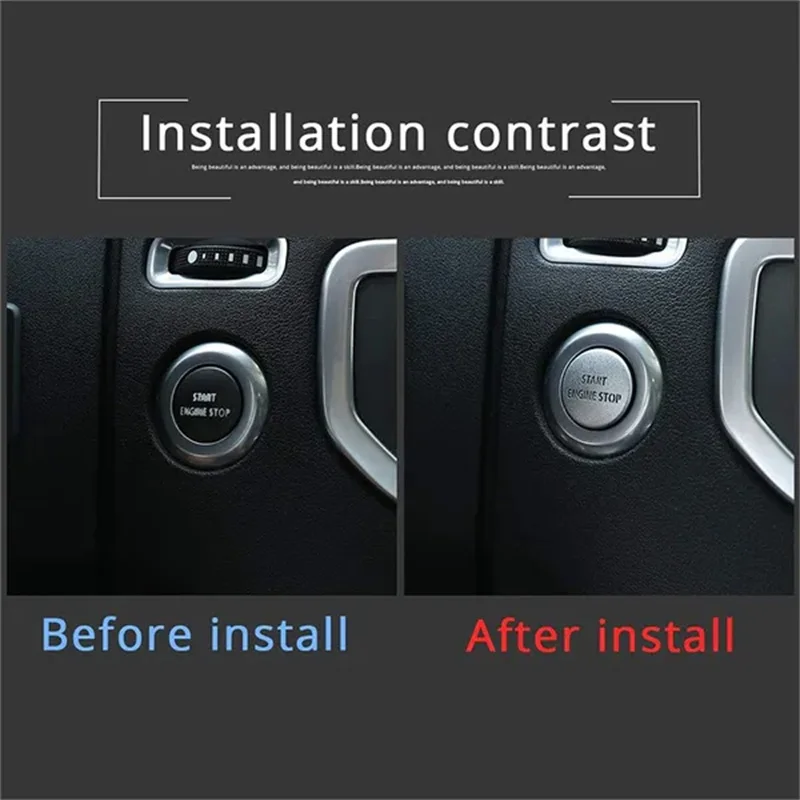 1pc Aluminum Alloy One-Key Start Button Cover Trim for Land Rover Discovery 4/Land Rover Range Rover