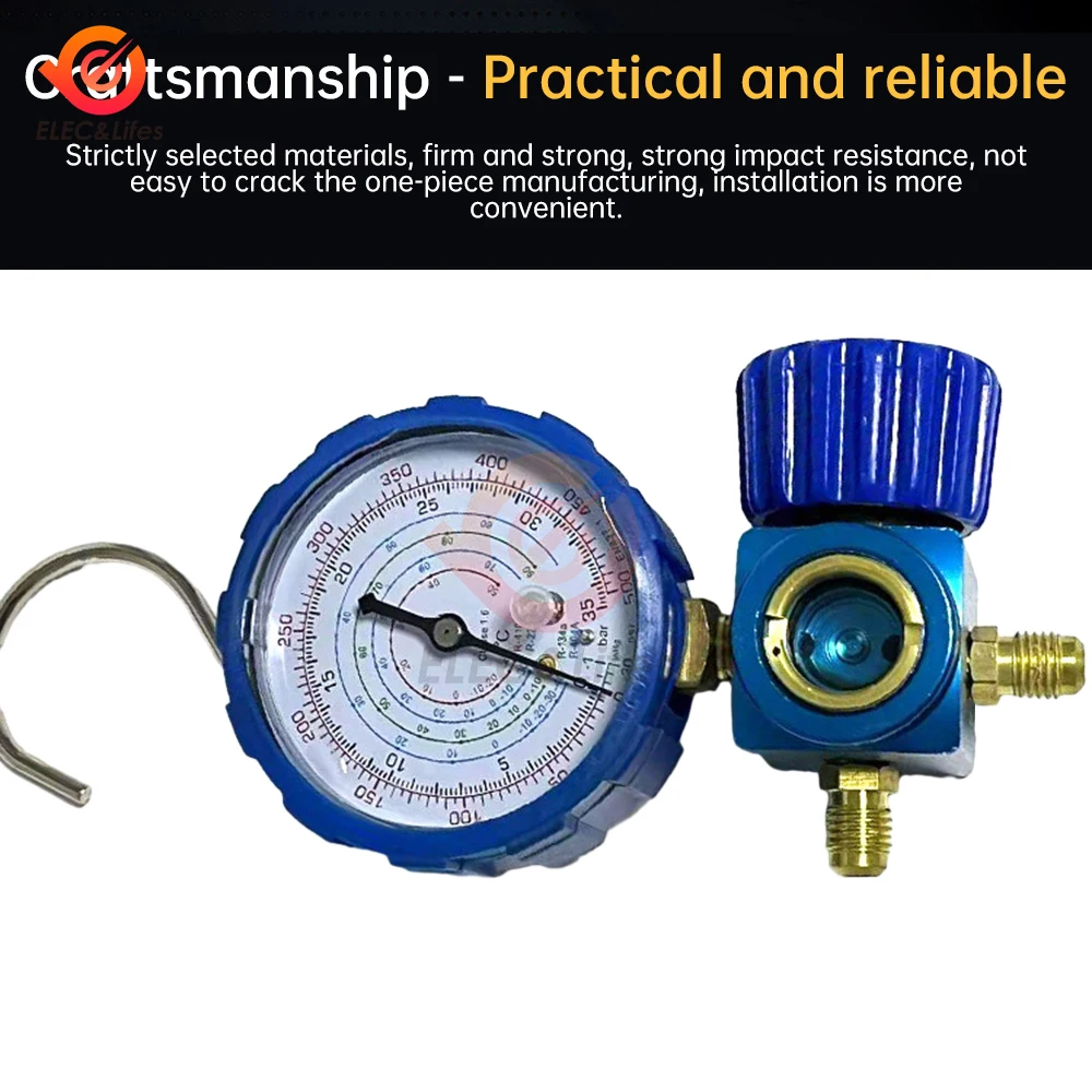 Air Conditioner Refrigerant Low and High Pressure Gauge for R410A R134A R22 R404A A/C Diagnostic Refrigerant Charging Tool