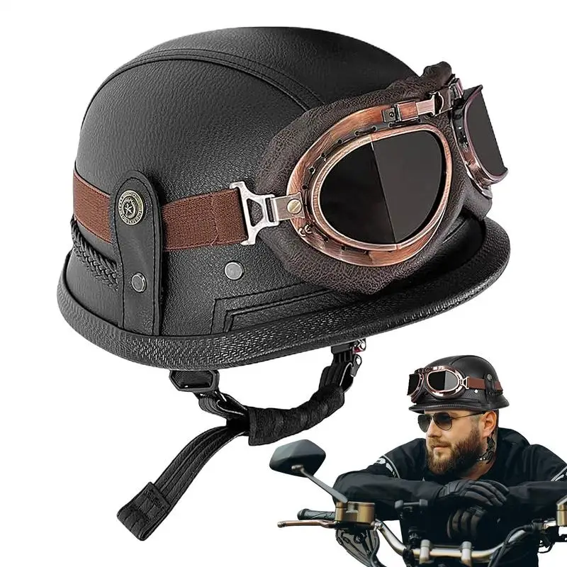 

German Style Motorcycle Helmet Quick Release Scooter Helmets Motorcycle Safety Accessories Half Face Motorbike Head Protective