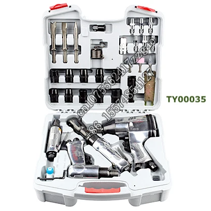 TY00050 Tarboya 50 piece Pneumatic Tools Kit for auto repairing includes wrench, ratchet, air hammer blow molded carrying case