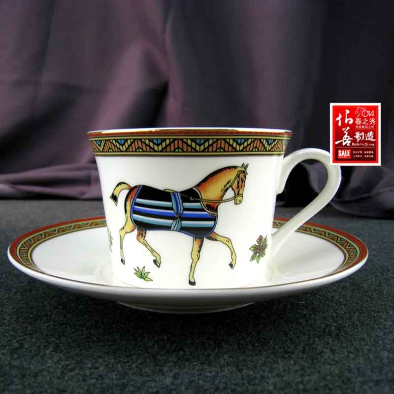 

European Style Gold Edged Bone China Teapot, Coffee Cup, Dish, Ceramic Tea Cup, Milk Cup, Pastry, Two-layer Shelf