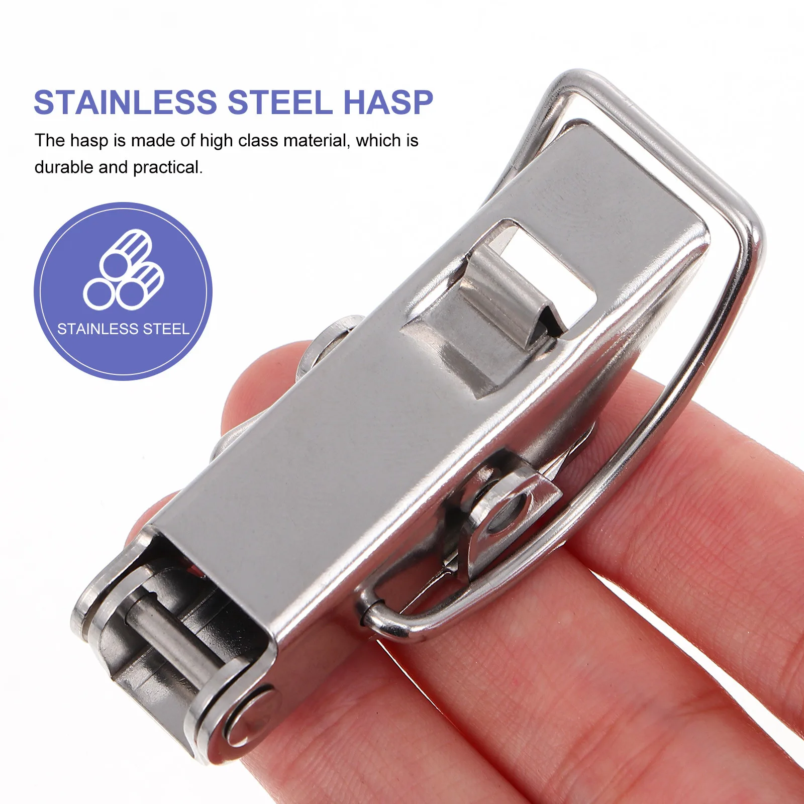 

2 шт. тумблерная защелка из нержавеющей стали, простой дизайн, простой в установке, прочный для автомобильного ящика, механического оборудования