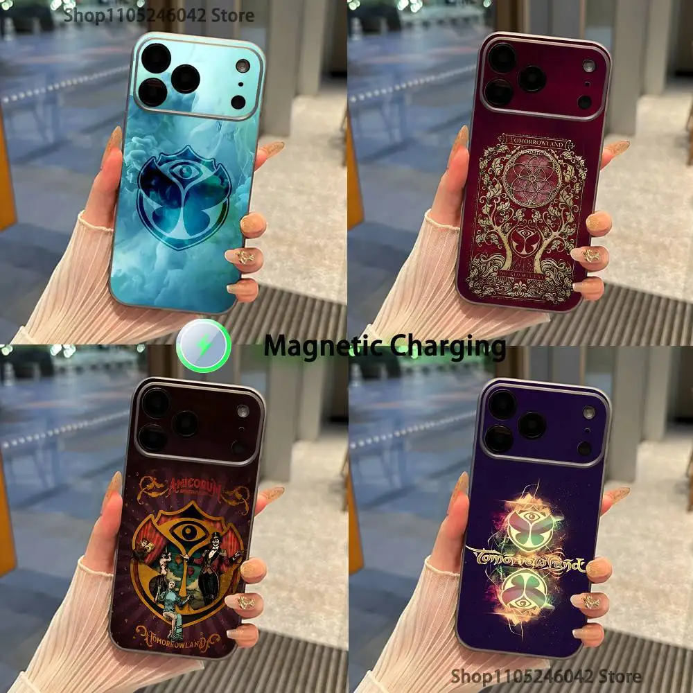

Tomorrowland For iPhone 17,16,15,14,13,12,11,Pro,Max,Plus Transparent gray Phone Case Magnetic Wireless Charging