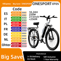 ONESPORT OT05 EU Standard 27.5Inch Electric Bike 27.5*2.25 inch Tires 250W Motor Electric City E-Bike 36V 18.2AH Battery 25km/h