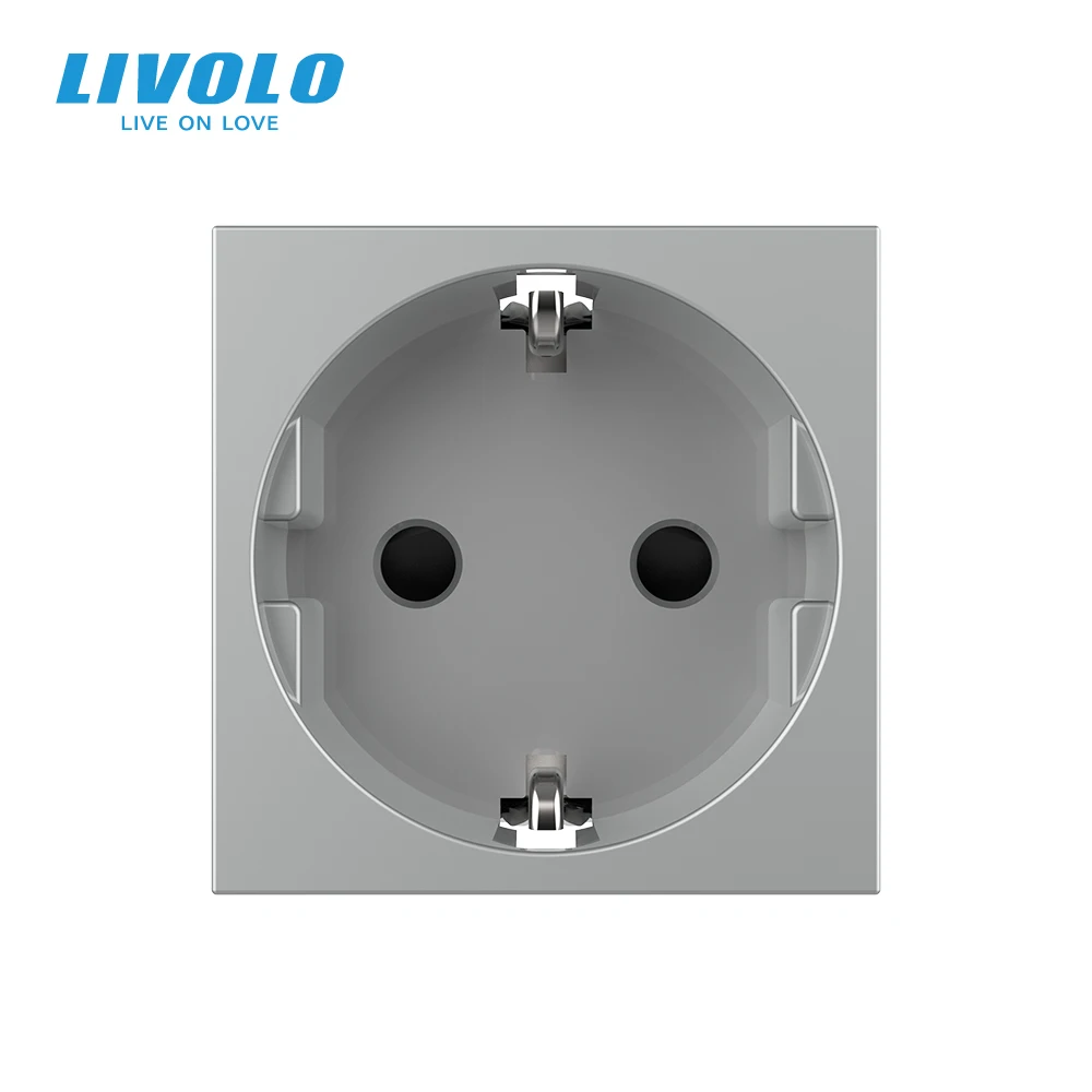 Livolo EU Standard Socket DIY Onderdelen,Without Glass Panel Metal Plate , VL-C7-C1EU (No Metal Plate)