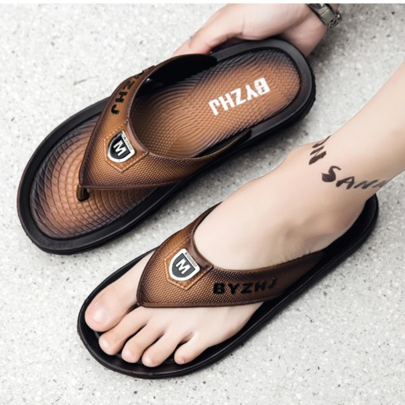 

Summer Solid-color Fashionable Letter Pattern Lightweight Soft-soled Anti-slip Breathable Flat One-step Casual Flip-flops