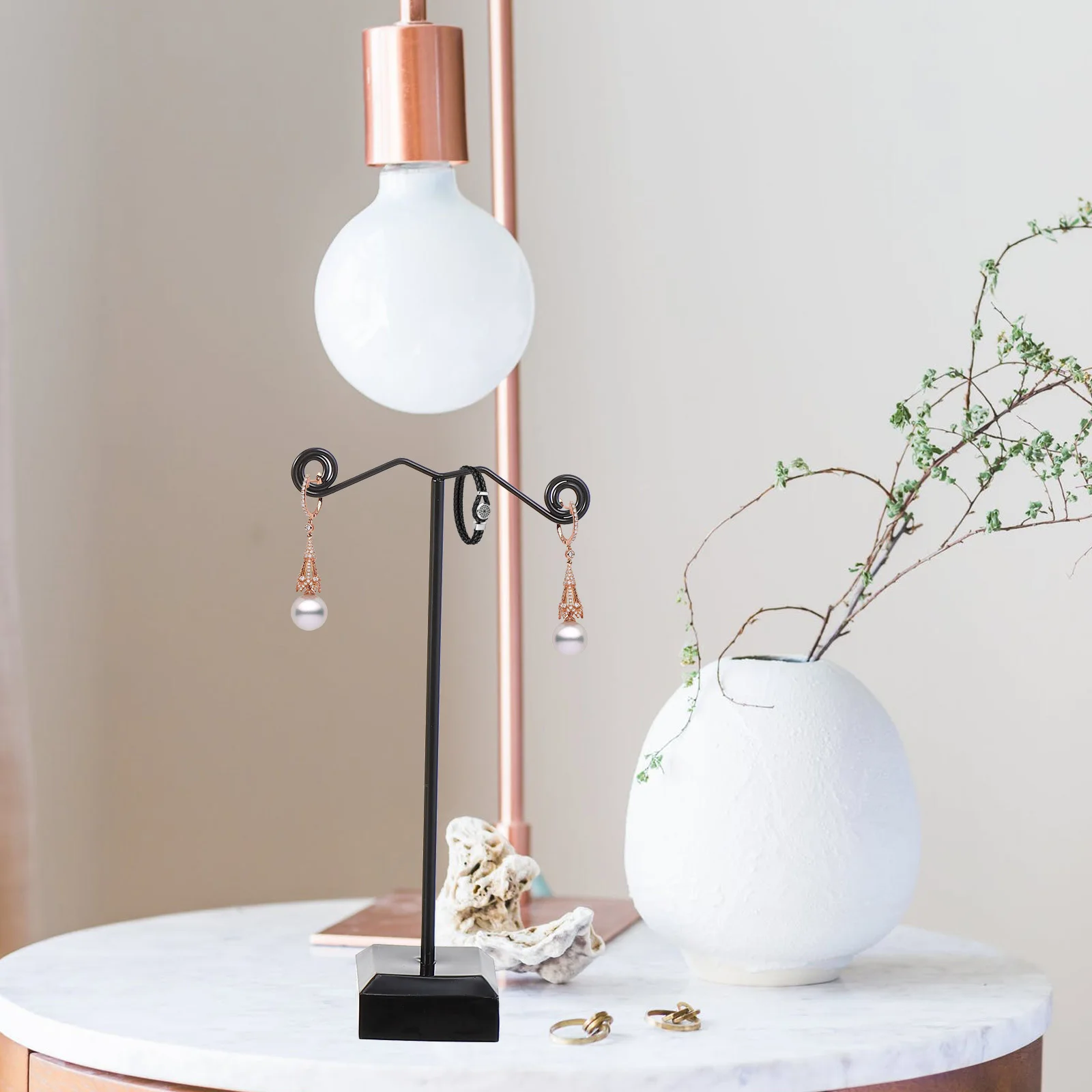 3 قطعة رف المجوهرات تقف الاكريليك تصنيع المعادن حساسة القرط المنظم القرط رف شاشة حامل عرض المجوهرات #4