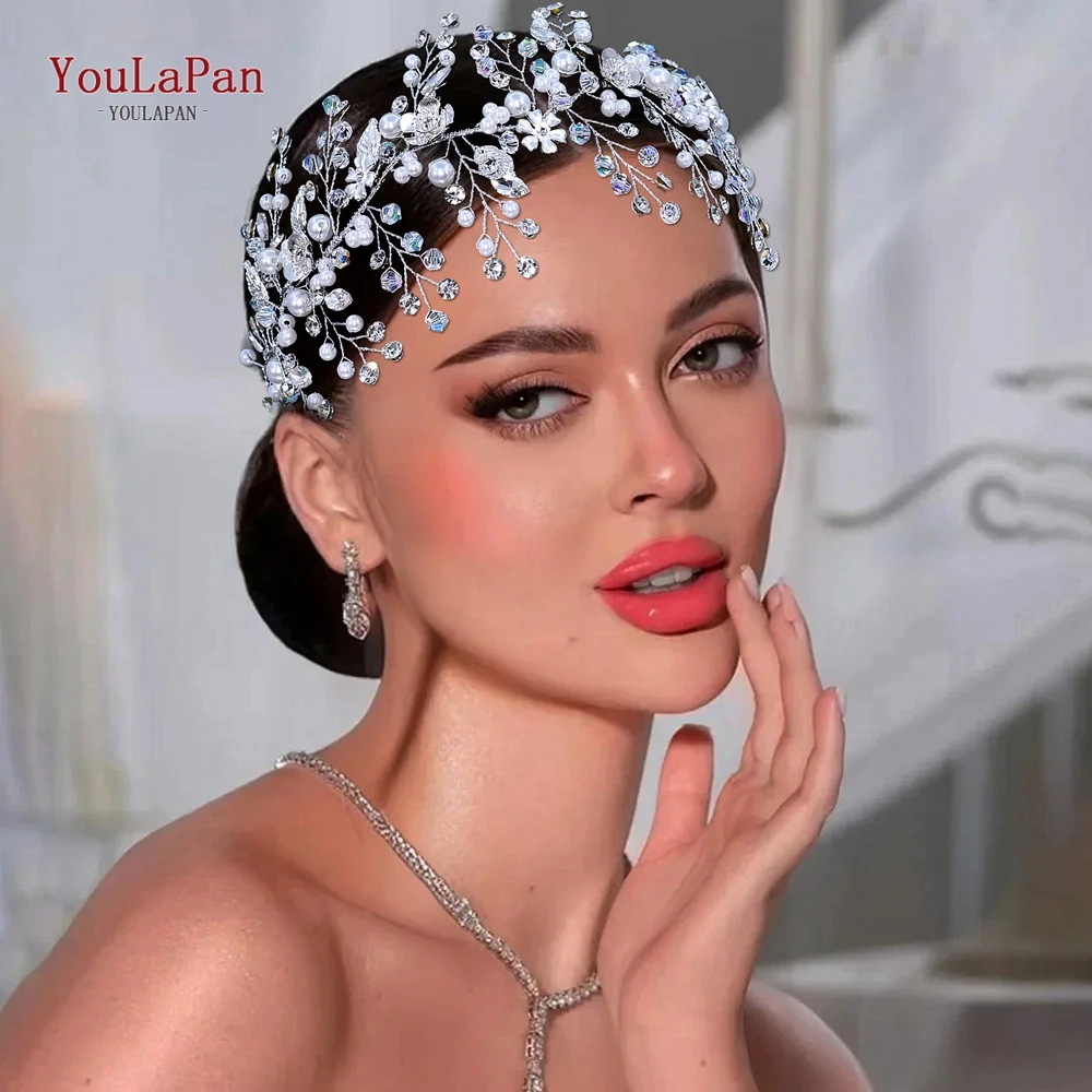 

YouLaPan Bride Headband Wedding Headpiece Rhinestone Crystal Headwear Elegant Bridal Headdress Party Hair Accessories HP904