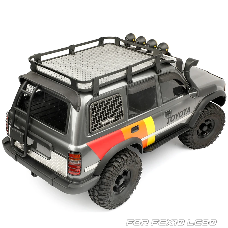 Metalowa składana siatka ochronna na tylną szybę, składana siatka na okno do samochodu RC Crawler 1/10 Traxxas FCX10 LC80, części tuningowe