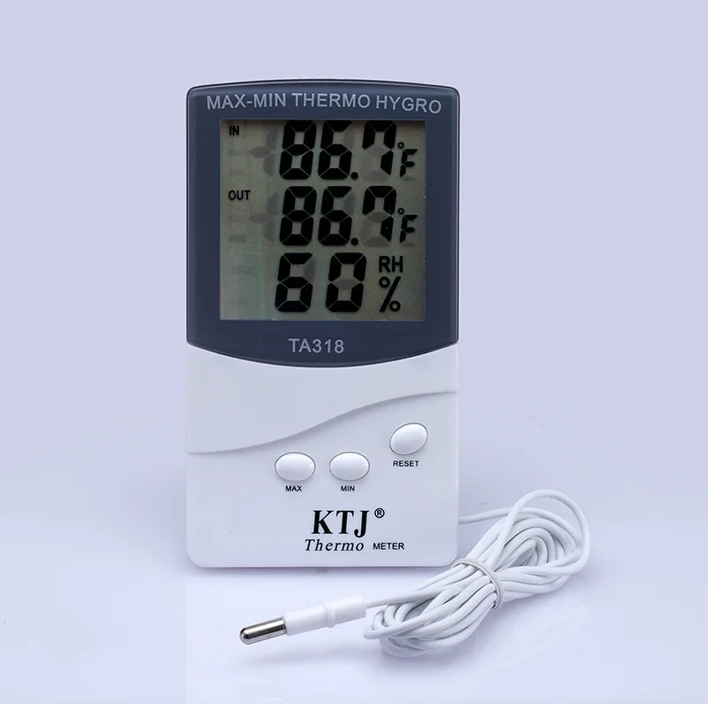 Outdoor Temperature Hygrometer Digital Temperature and Humidity Meter with External Probe TA318