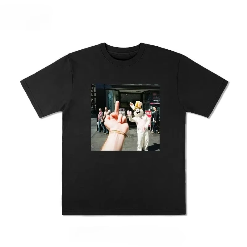 Koszulka w stylu amerykańskim, 100% czysta bawełna, modny nadruk, męska i damska, letnia, codzienna, z krótkim rękawem i okrągłym dekoltem.