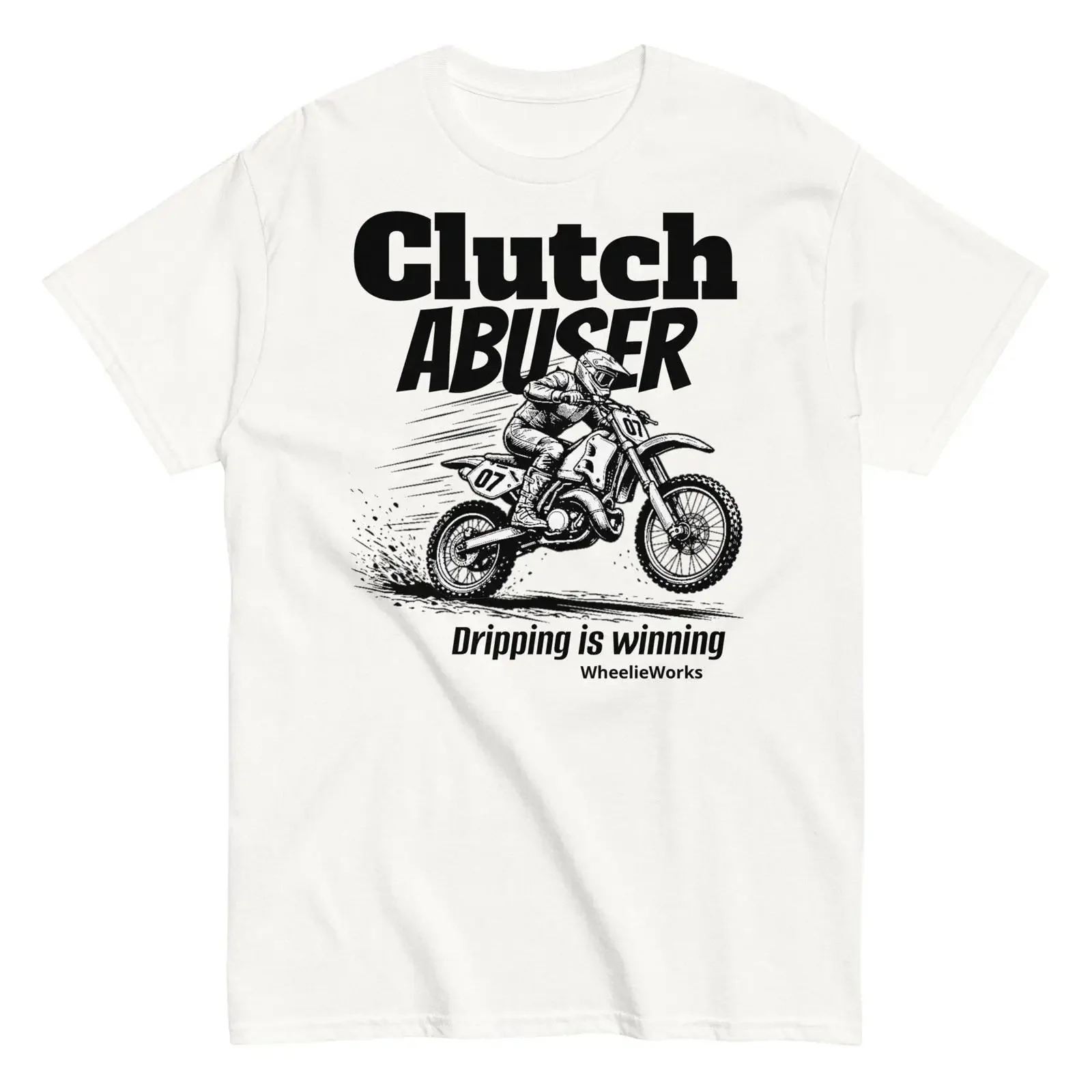 Clutch Abuser Motocross T Shirt Dirtbike Streetwear 2 Stroke Rider vintage Washed Unisex Stretched Casual Versatile graphic