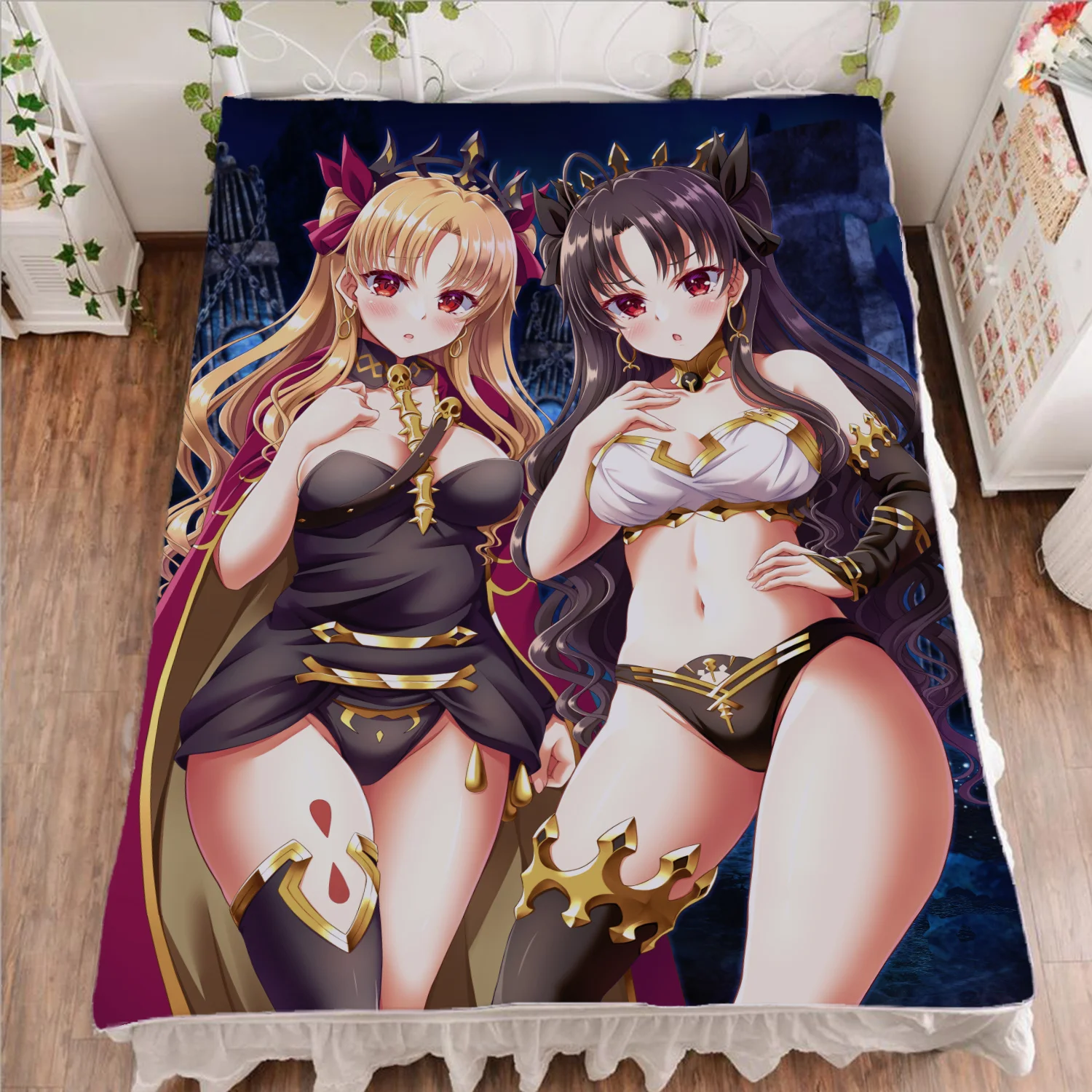 150x200cm Anime Ishtar Fate Grand Order Bed Sheet Ereshkigal Characters Duvet Cover Custom Warm Flannel Blanket