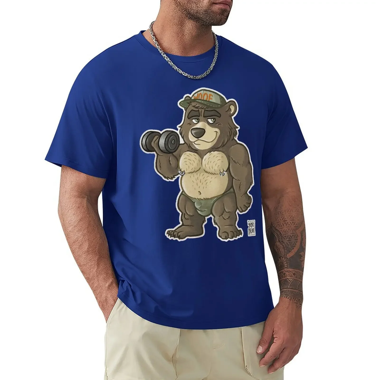 Casual Thicc Bear Animals Strong Wildlife T Shirt Harajuku Short Sleeve T-shirt 100% Cotton Graphics Tshirt Tops New Arrival