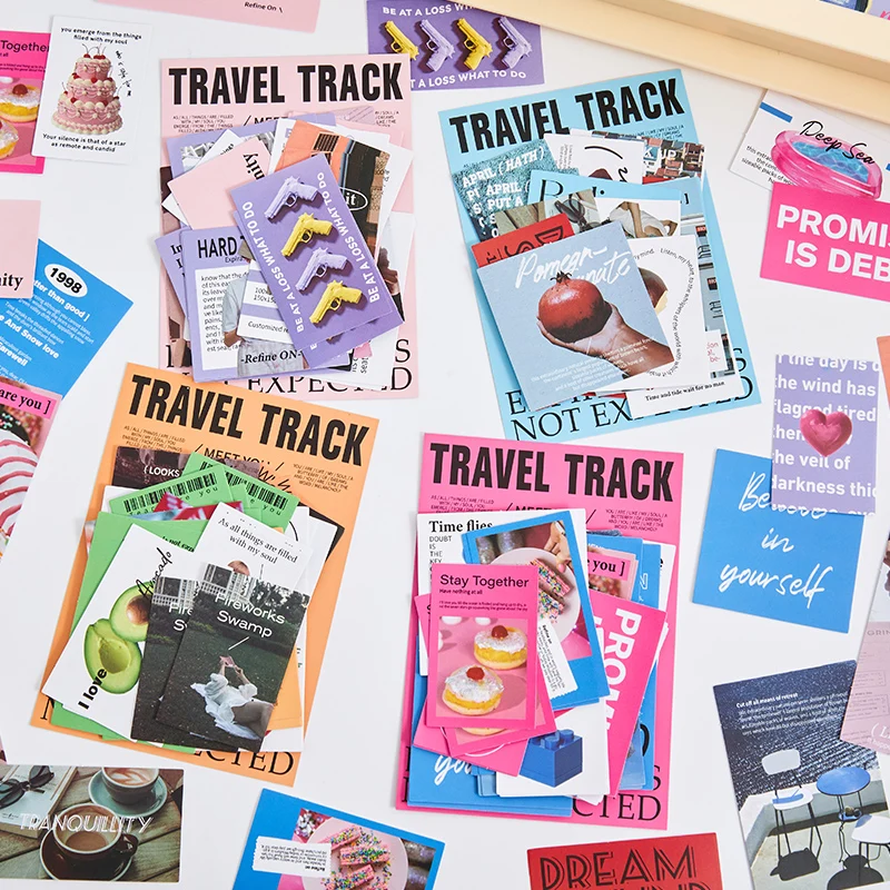 30Pcs Travel Tracks Stickers Decorative Scrapbooking Diary DIY Material Album Journal Korean Stationery Sticker