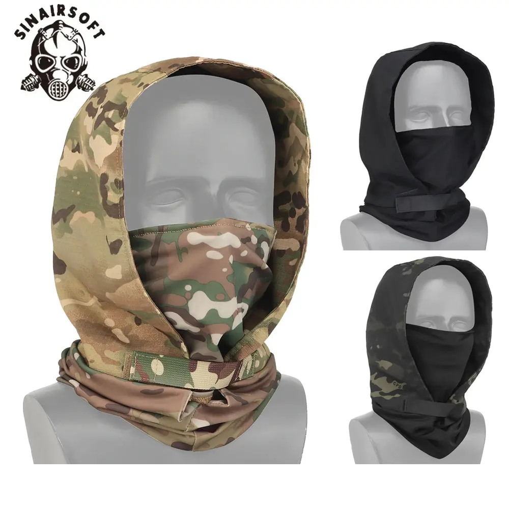 

Tactical Hood Half Face Mask Head Protection Cover for Airsoft Paintball Hunting Halloween Mask Accessories