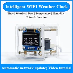 DIY ESP8266 Weather Clock Kit WIFI Module Internet of Things Time Temperature and Humidity Display Soldering Practice Loose Part