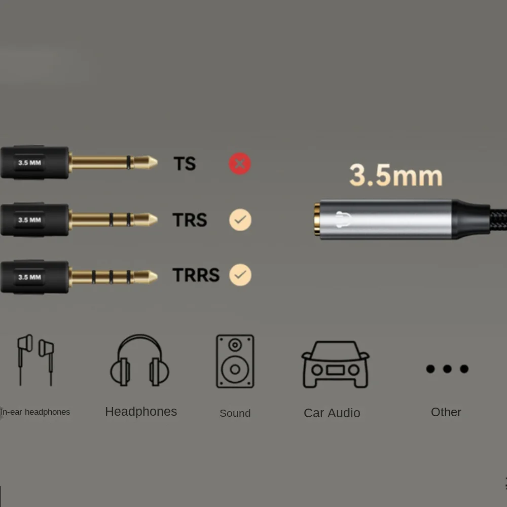 

3.5 Jack Type-c To 3.5mm Audio Cable Audio Cable Converter Headphone Adapter Cable HiFi Sound Braided